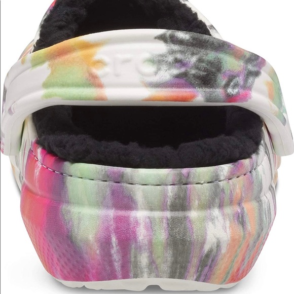 Crocs Unisex Adult Classic Rainbow Festival Lined Clogs in Blotched Tie Dye - Picture 5 of 6